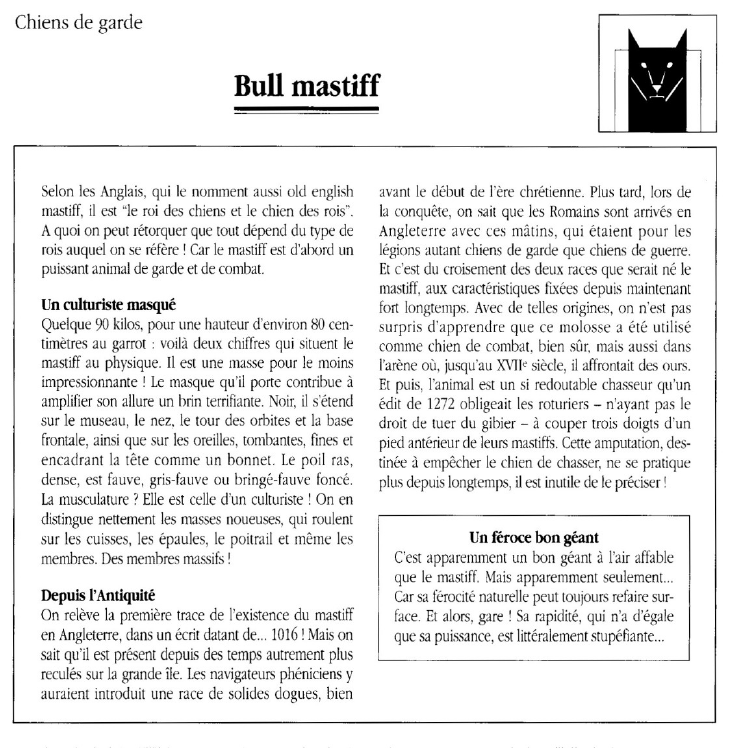 Prévisualisation du document Chiens de garde:			Bull mastiff.