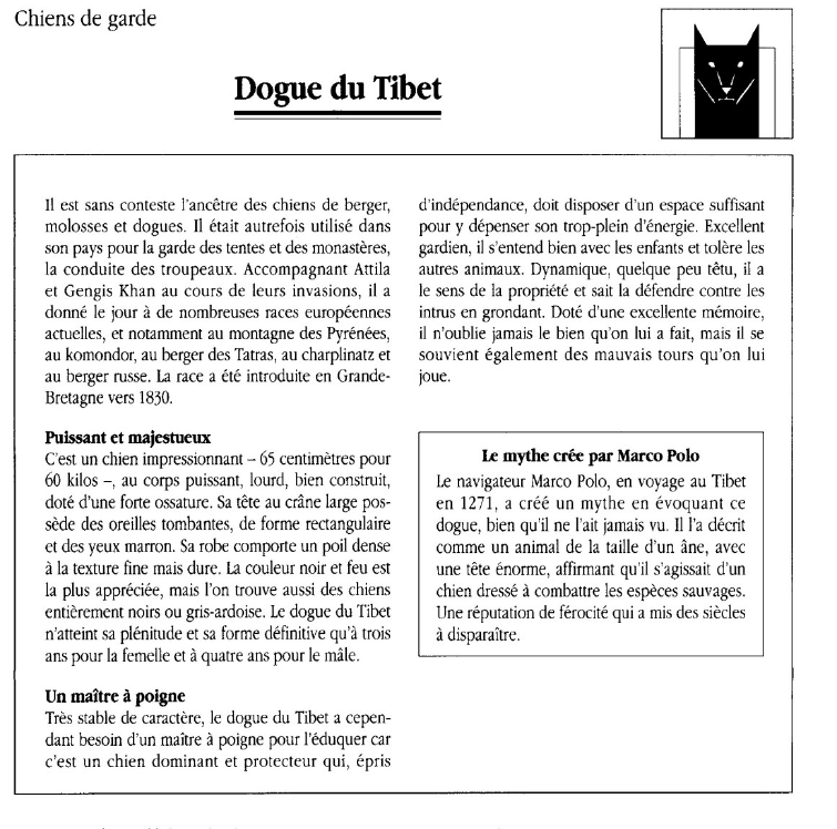 Prévisualisation du document Chiens de garde:Dogue du Tibet.