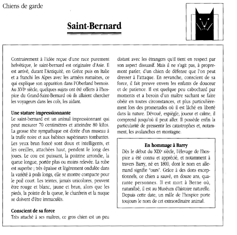 Prévisualisation du document Chiens de garde:Saint-Bernard.