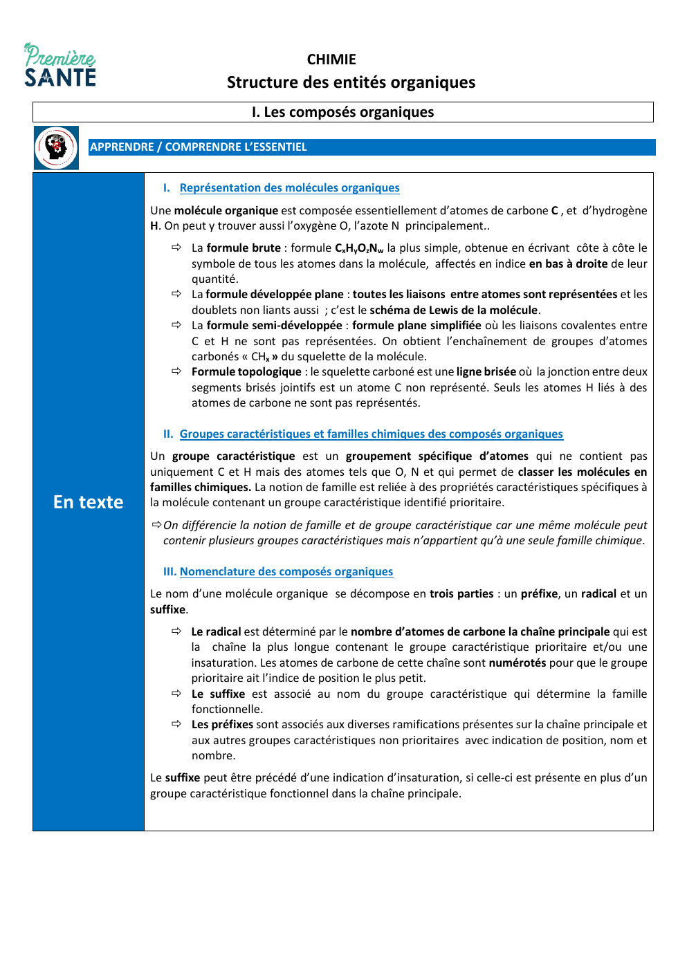Prévisualisation du document CHIMIE  Structure des entités organiques