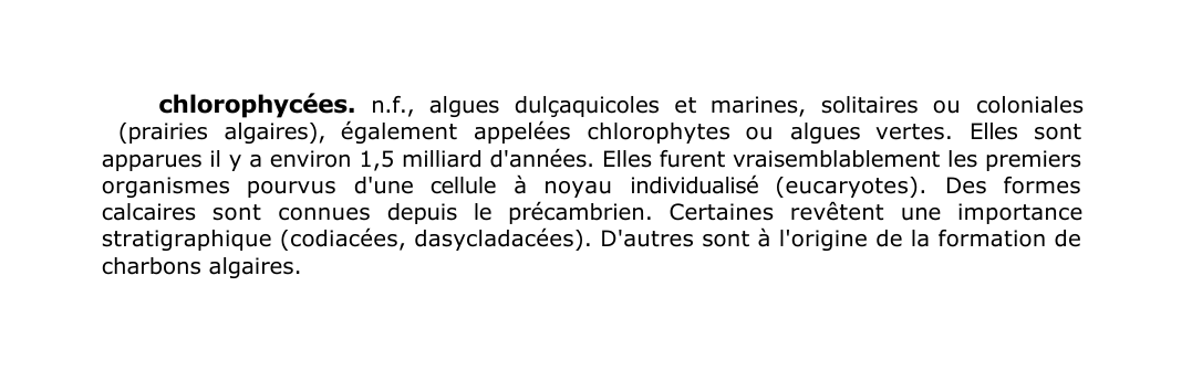 Prévisualisation du document chlorophycées.