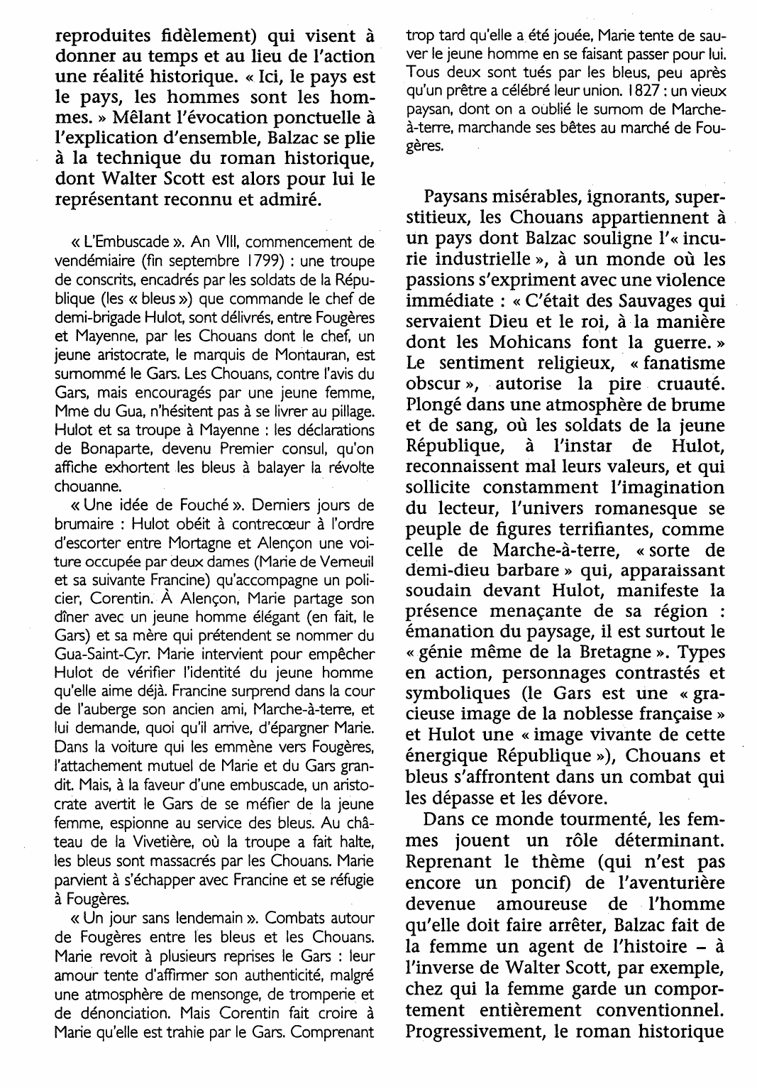 Prévisualisation du document CHOUANS (les) ou la Bretagne en 1799. Roman d'Honoré de Balzac (résumé de l'oeuvre & analyse détaillée)