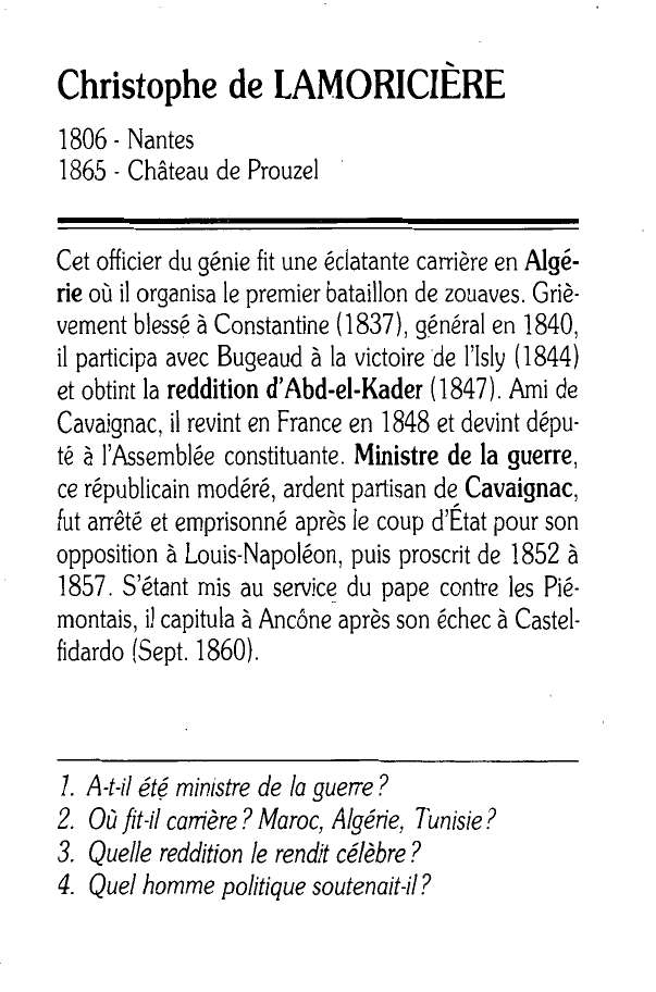 Prévisualisation du document Christophe de LAMORICIERE