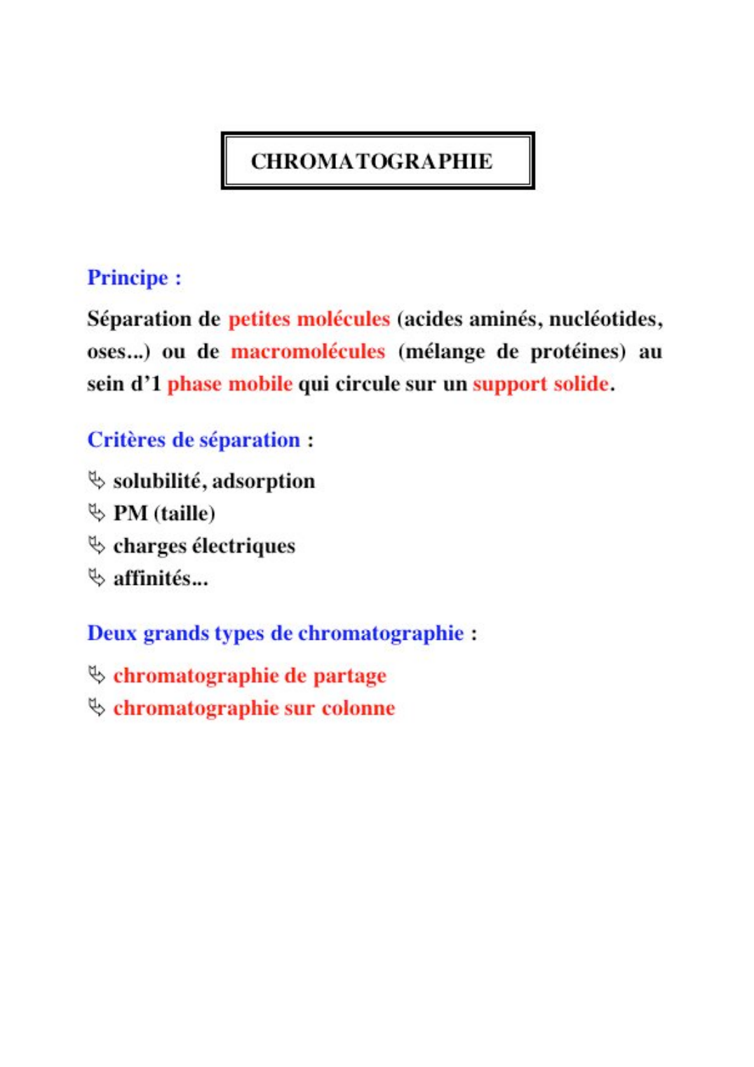 Prévisualisation du document CHROMATOGRAPHIE