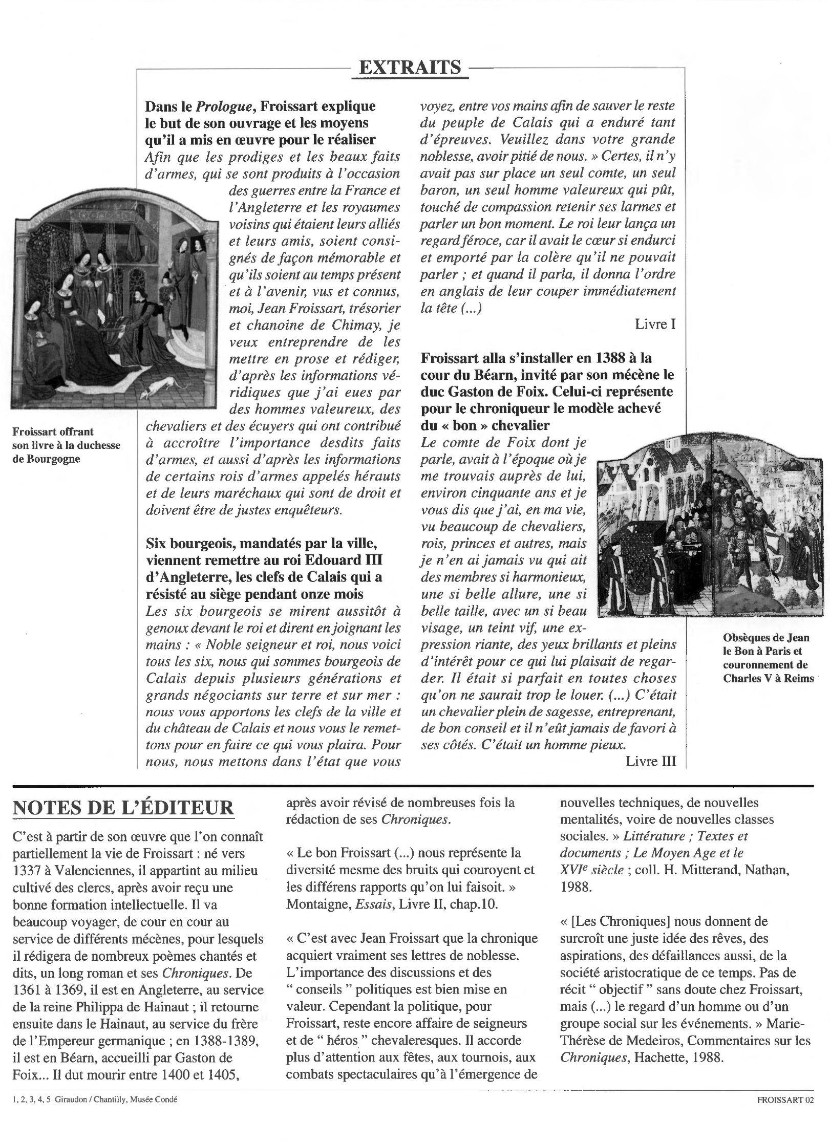 Prévisualisation du document Chroniques de Froissart