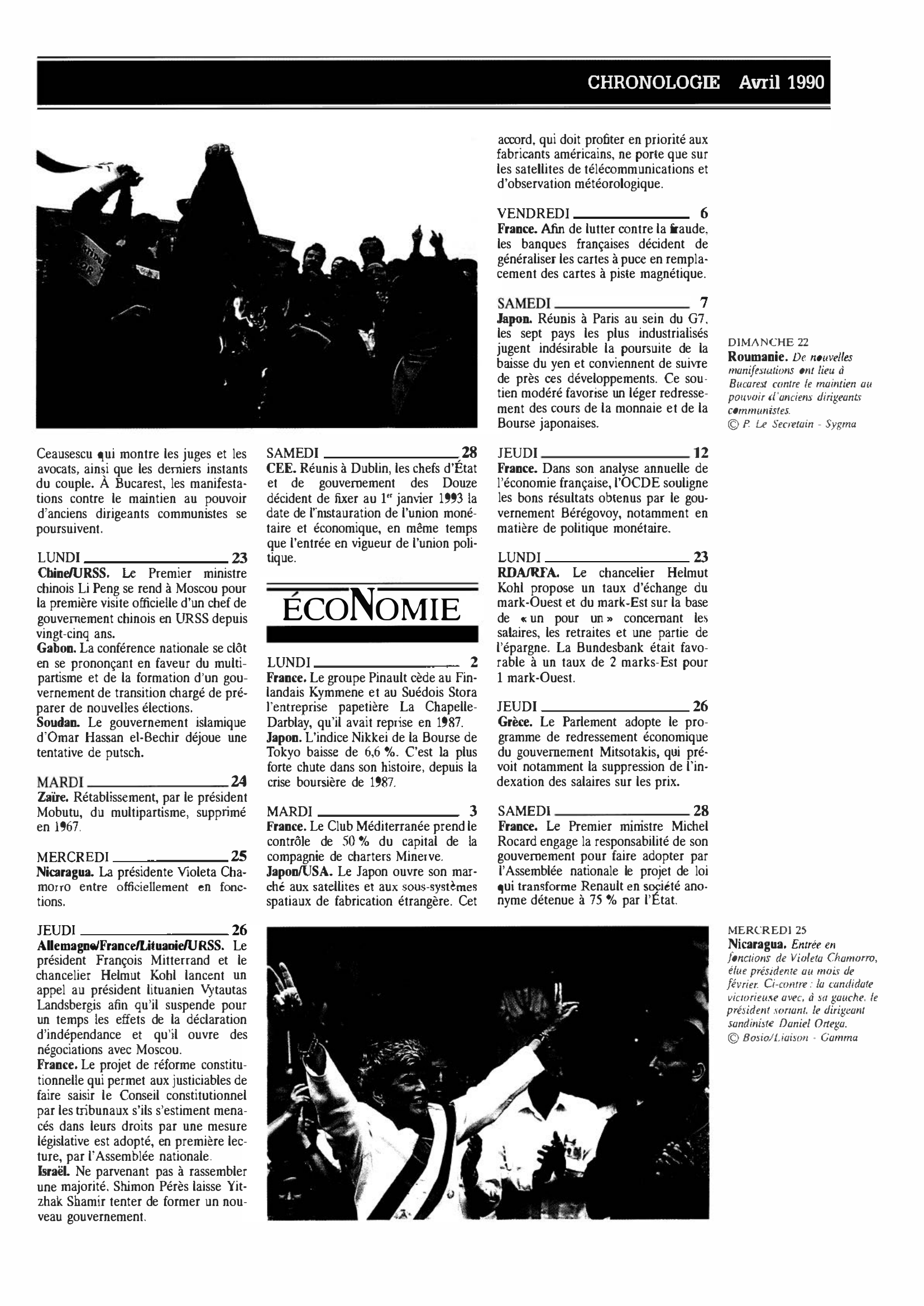 Prévisualisation du document CHRONOLOGIE Avril 1990 dans le monde (histoire chronologique)