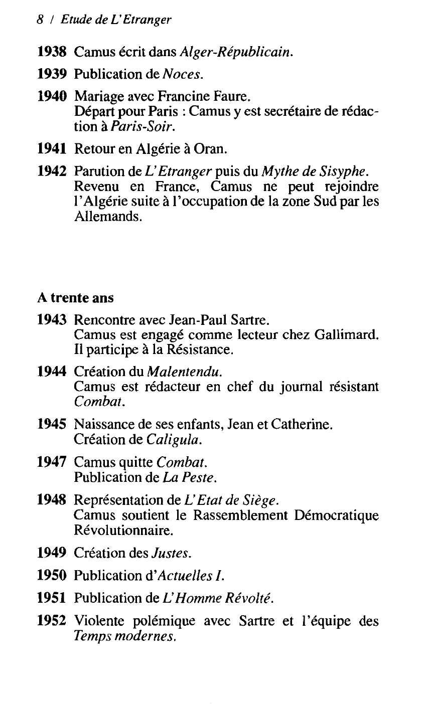 Prévisualisation du document Chronologie de la vie de CAMUS