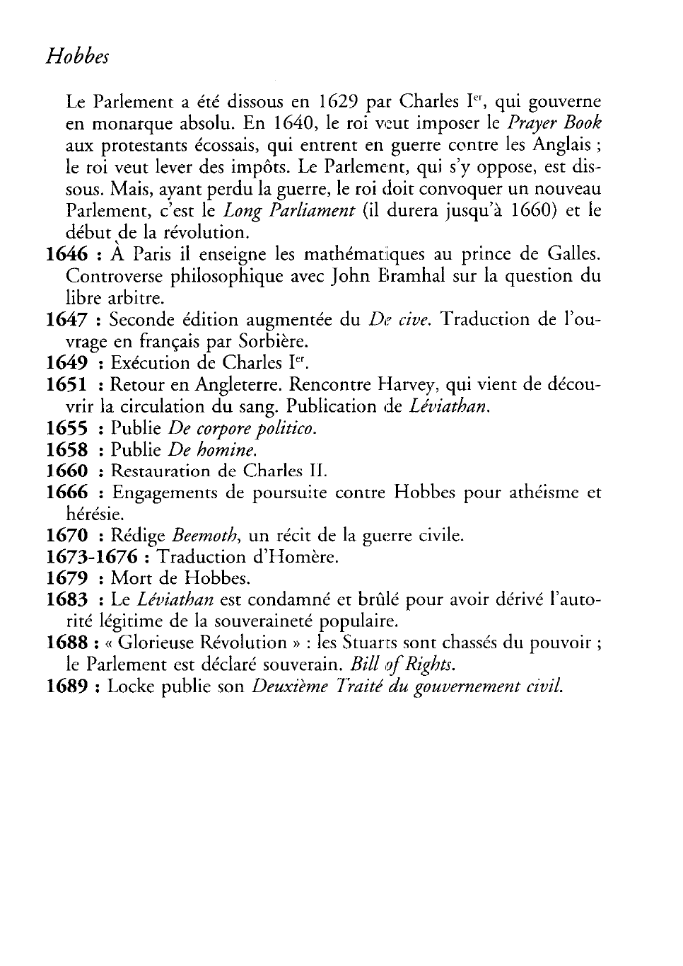 Prévisualisation du document Chronologie de la vie de Hobbes