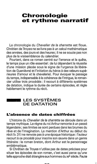 Prévisualisation du document Chronologie et rythme narratif dans Le chevalier de la charrette de Chrétien de Troyes