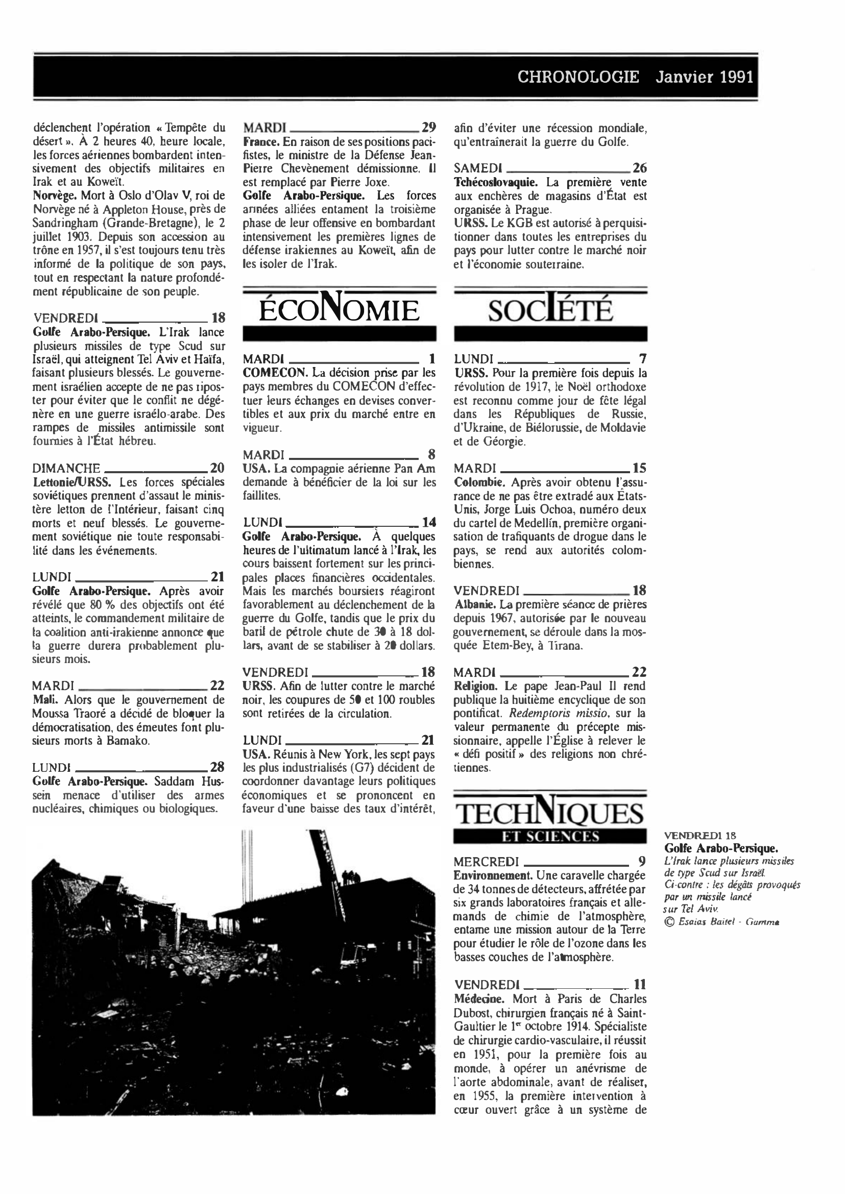 Prévisualisation du document CHRONOLOGIE Janvier 1991 dans le monde (histoire chronologique)