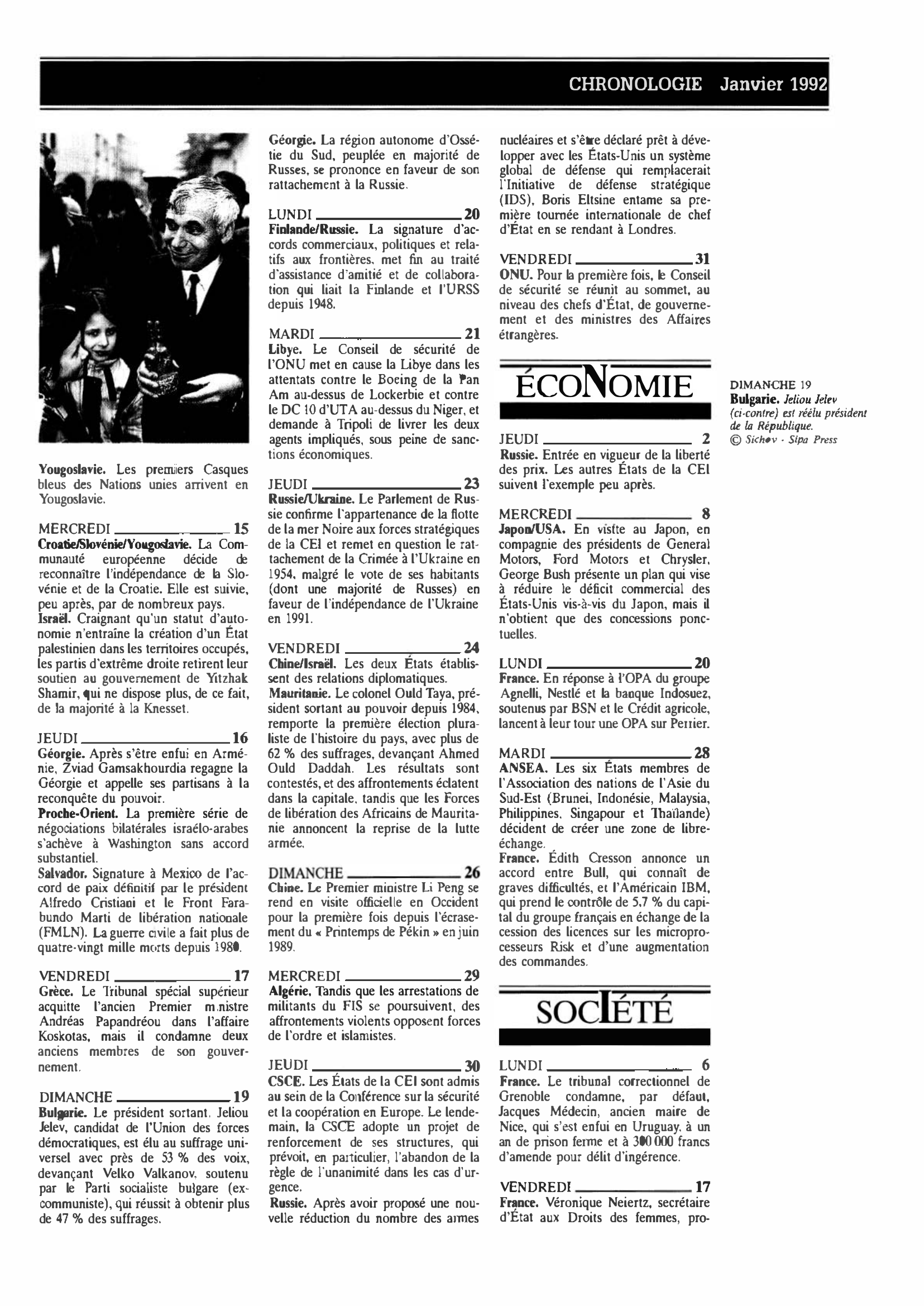 Prévisualisation du document CHRONOLOGIE Janvier 1992