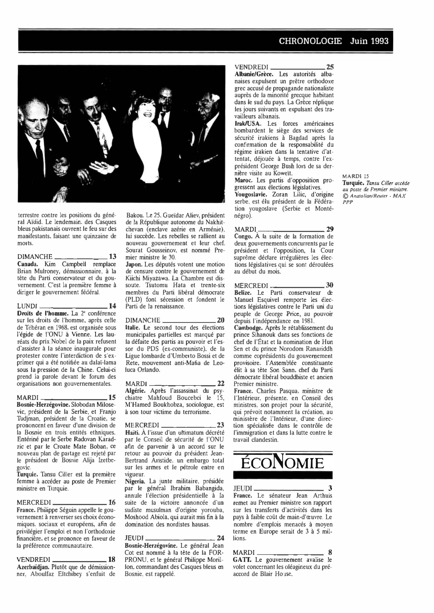 Prévisualisation du document CHRONOLOGIE Juin 1993 dans le monde (histoire chronologique)
