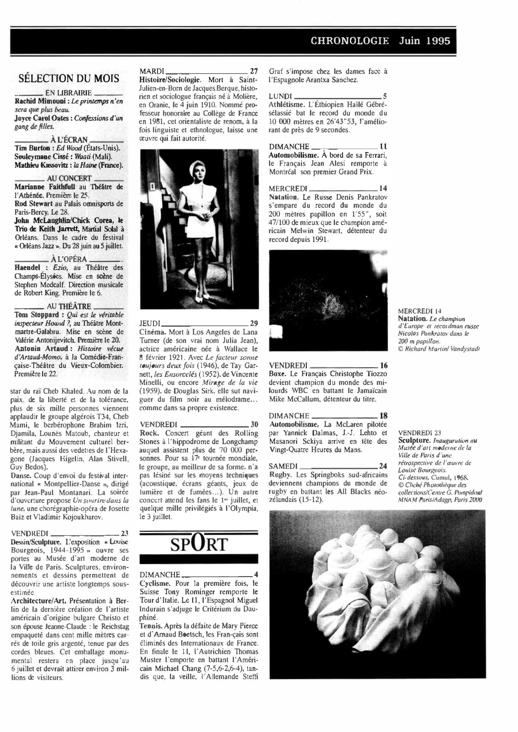 Prévisualisation du document CHRONOLOGIE Juin 1995 dans le monde (histoire chronologique)