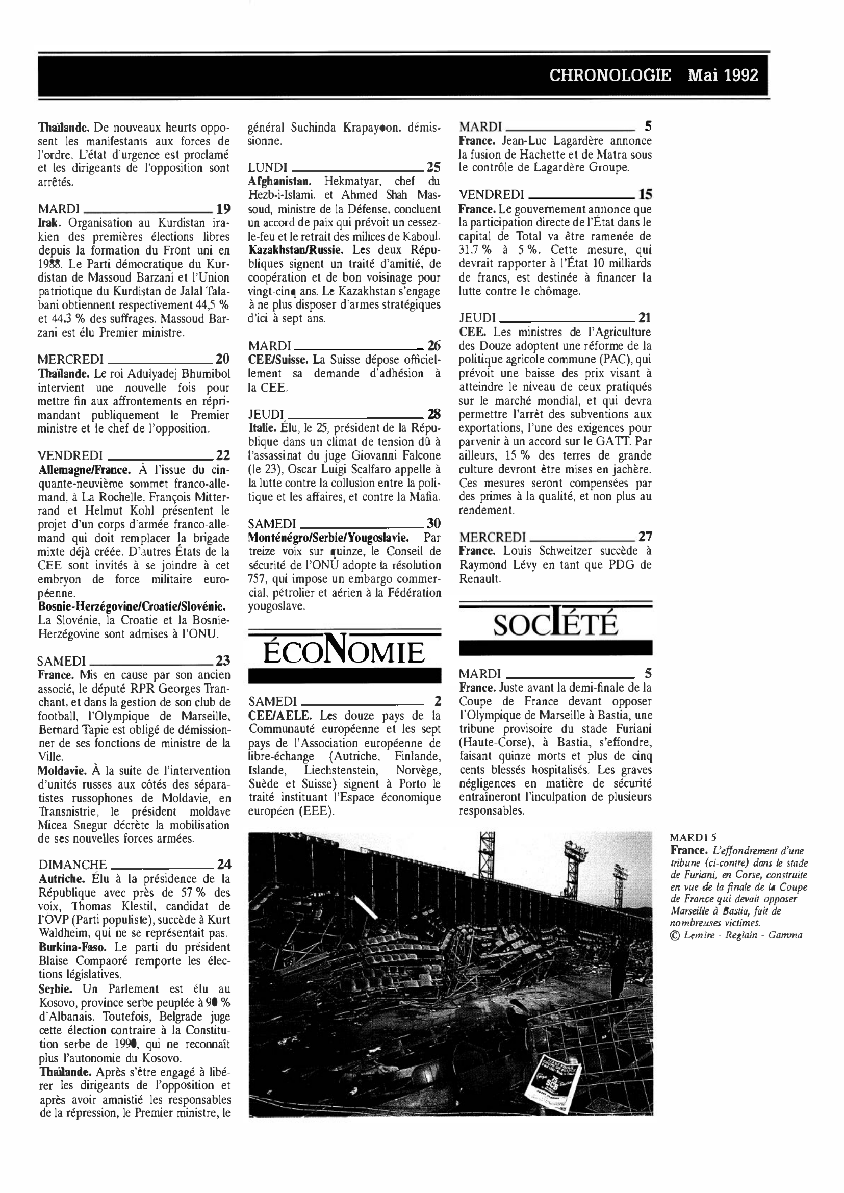 Prévisualisation du document CHRONOLOGIE Mai 1992 dans le monde (histoire chronologique)