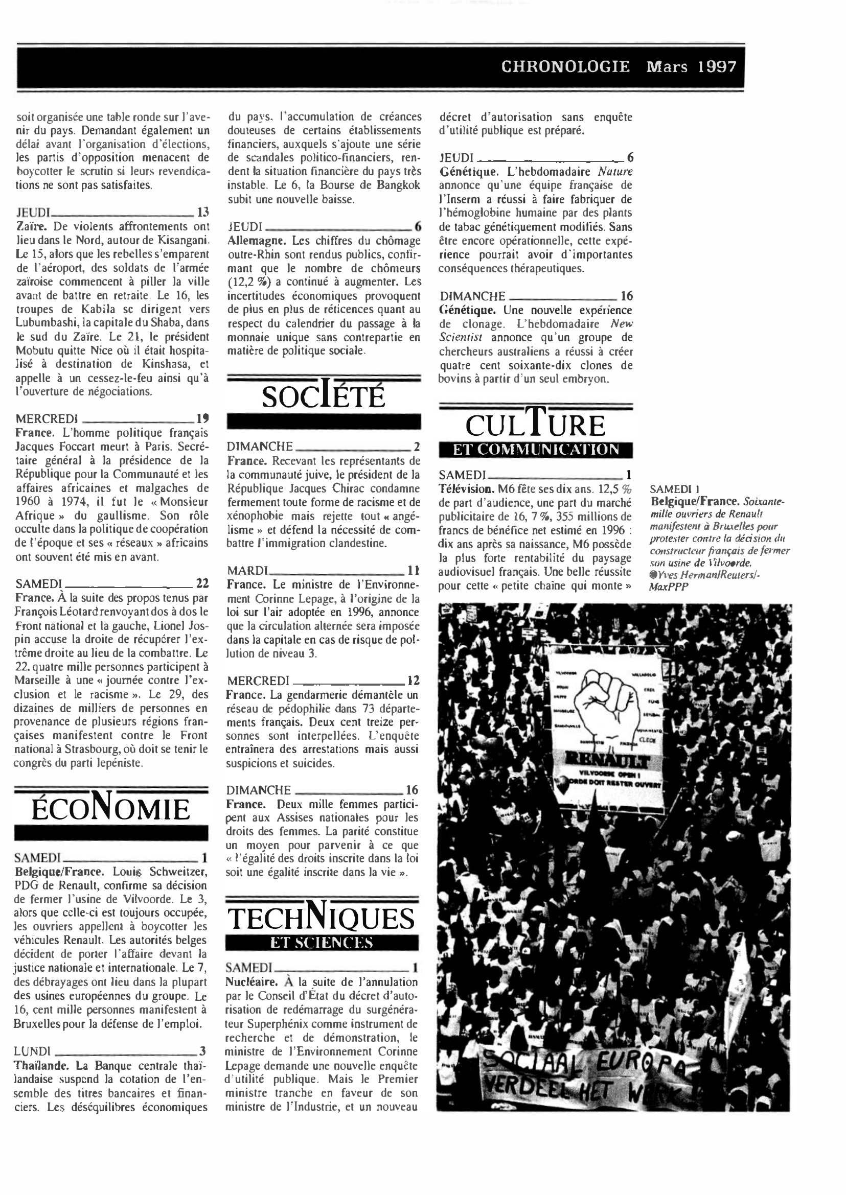 Prévisualisation du document CHRONOLOGIE Mars 1997 dans le monde (histoire chronologique)