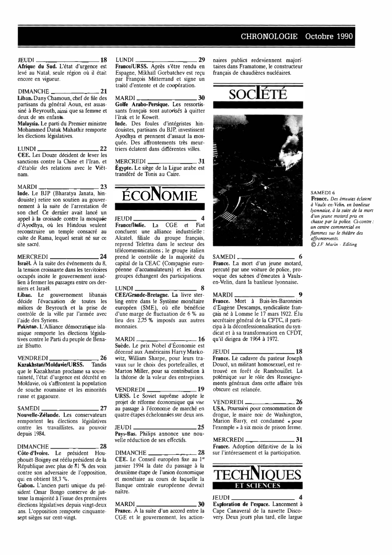 Prévisualisation du document CHRONOLOGIE Octobre 1990