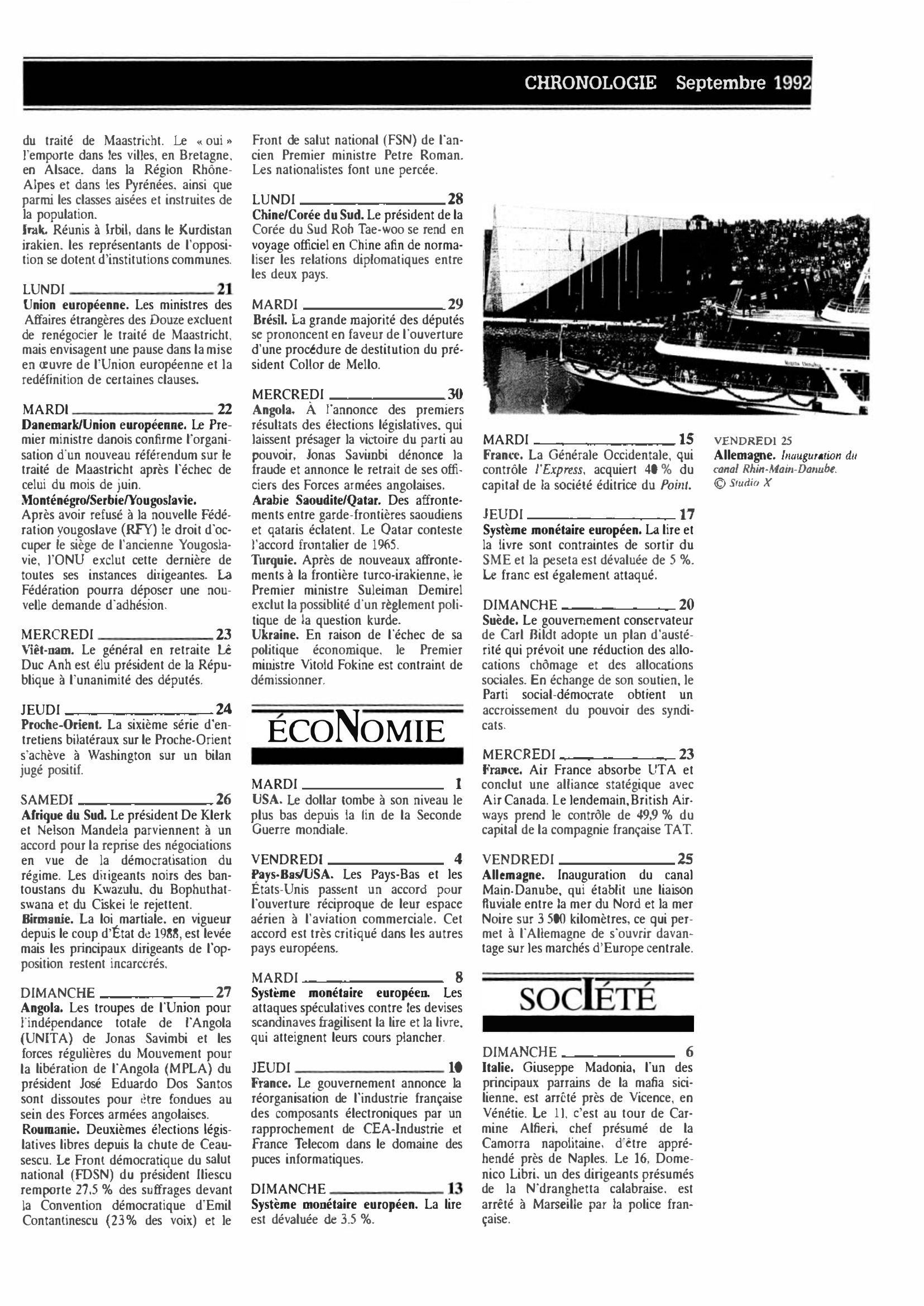 Prévisualisation du document CHRONOLOGIE Septembre 1992