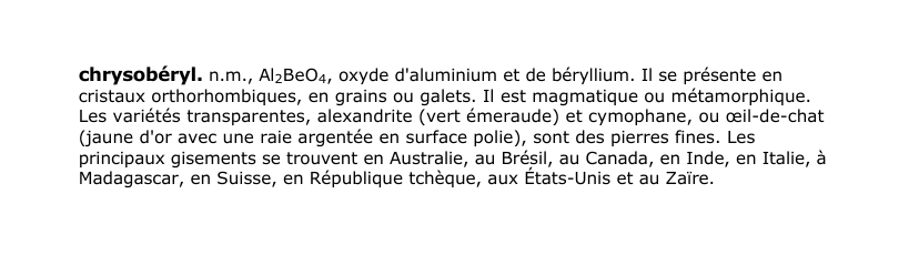 Prévisualisation du document chrysobéryl.