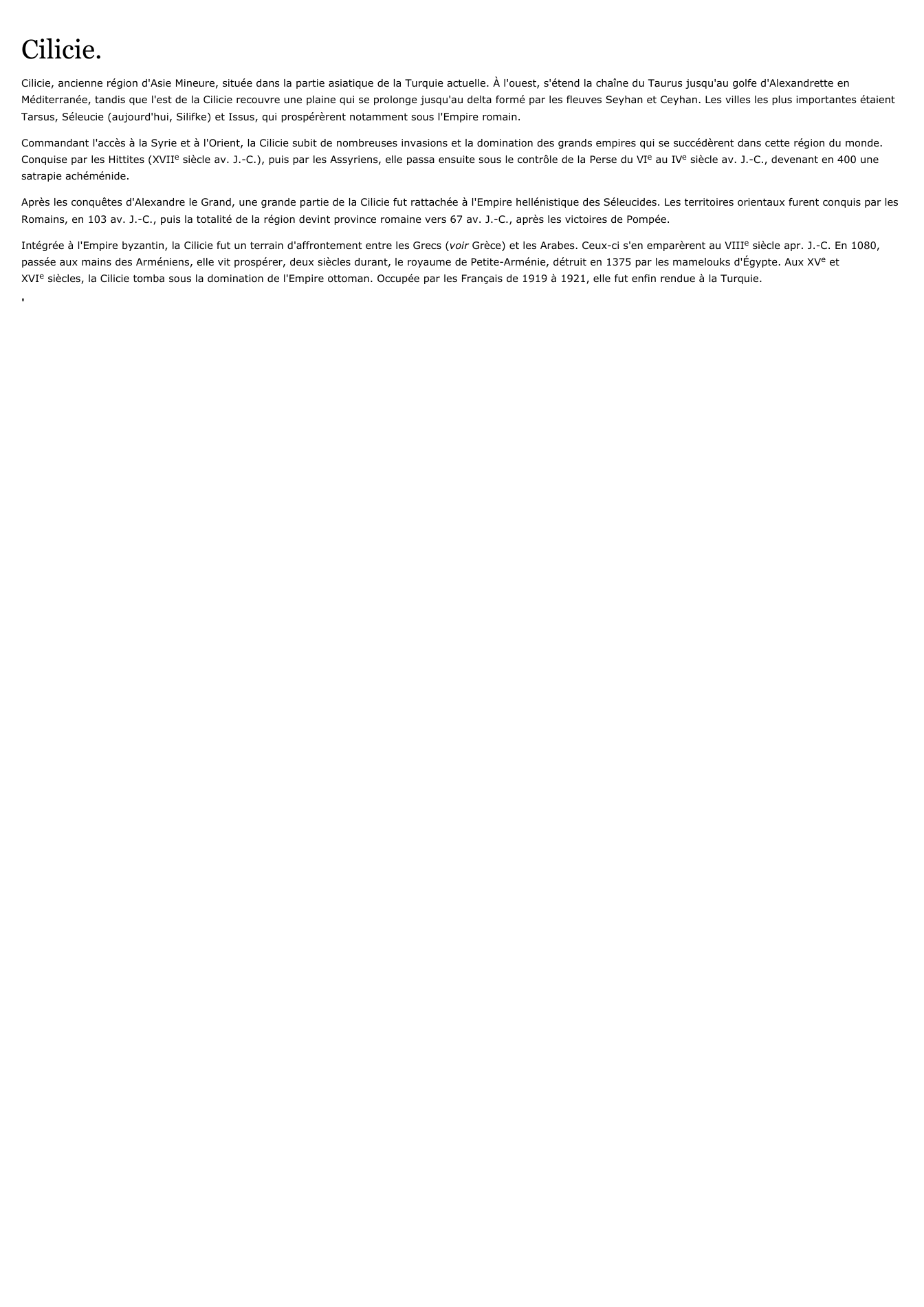 Prévisualisation du document Cilicie.