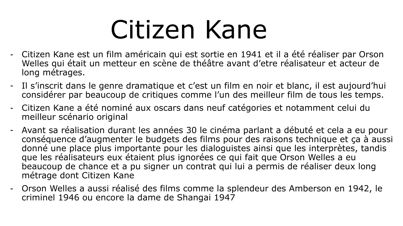 Prévisualisation du document cinéma: Citizen Kane