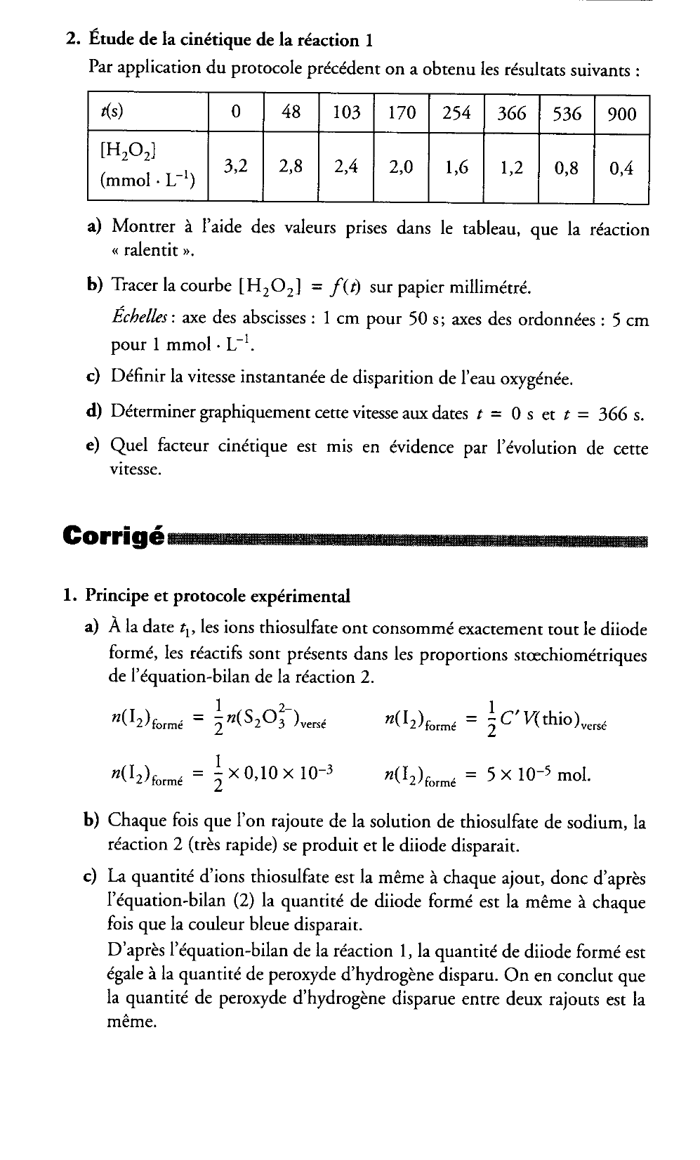 Prévisualisation du document Cinétique de la réduction du peroxyde