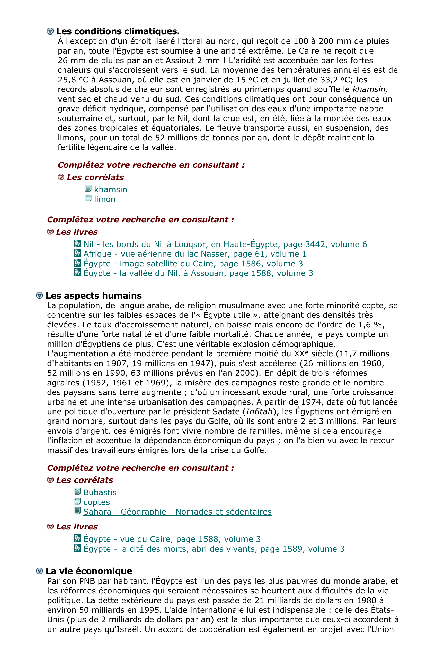 Prévisualisation du document Circonscrite par l'immensité du désert, l'Égypte utile se réduit
à la vallée du Nil, étroit ruban courant du Soudan à la
Méditerranée, siège dès la plus haute Antiquité de brillantes
civilisations.