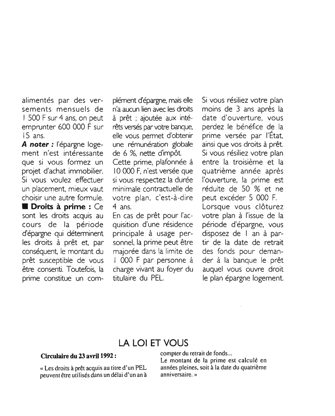 Prévisualisation du document Circulaire du 23 avril 1992 : commentaire