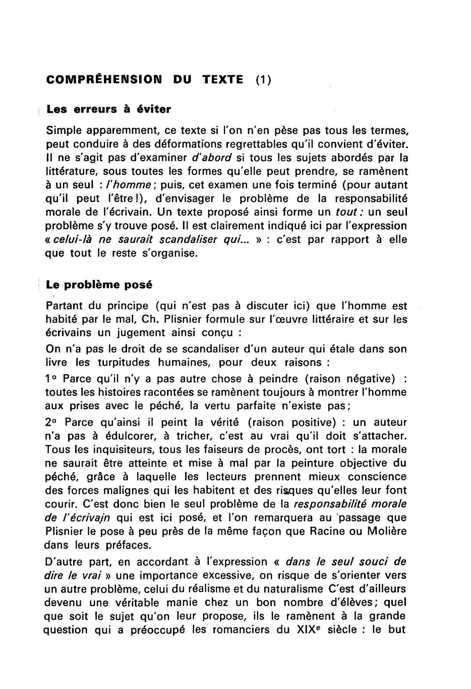 Prévisualisation du document Citation commentée de Charles PLISNIER
