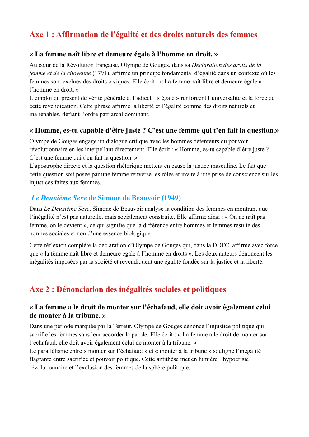 Prévisualisation du document citation olympe de gouges DDFC