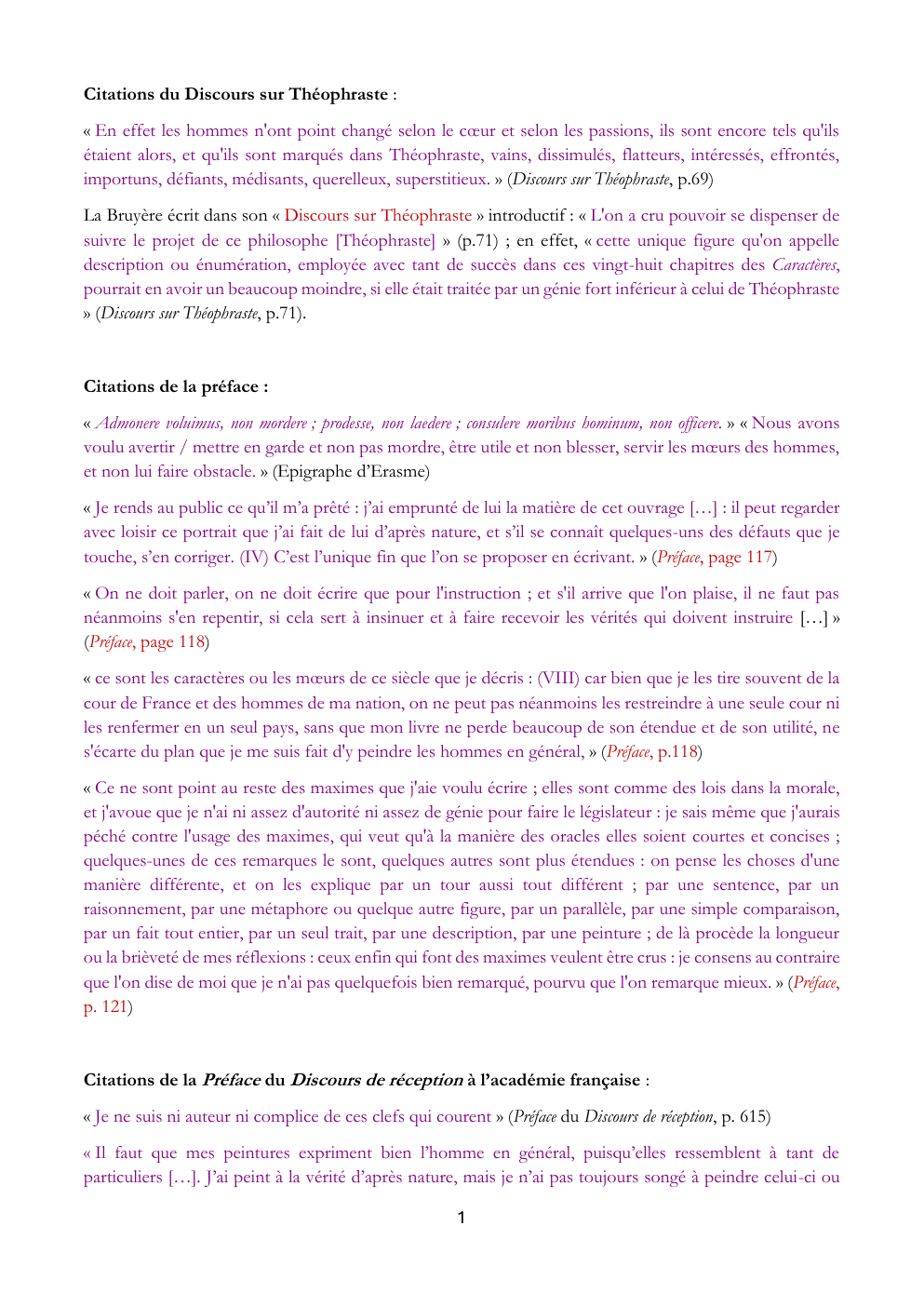 Prévisualisation du document Citations La Bruyère