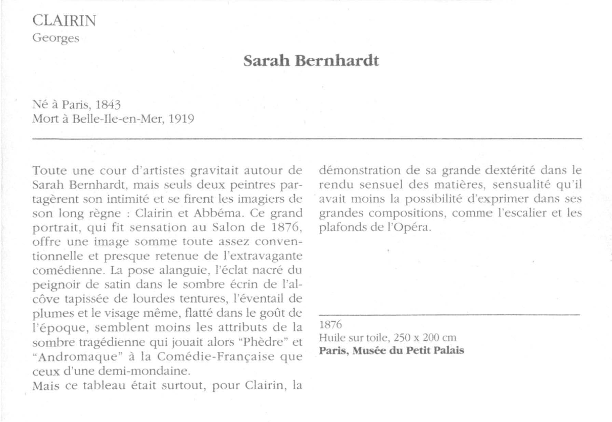 Prévisualisation du document CLAIRIN Georges : Sarah Bernhardt