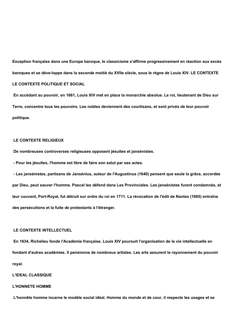 Prévisualisation du document classisisme