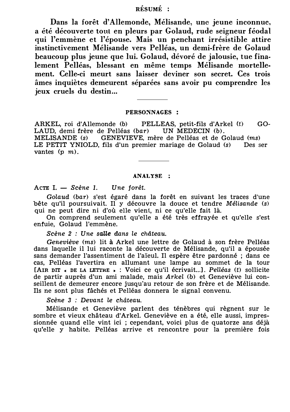 Prévisualisation du document Claude-Achille DEBUSSY: PELLÉAS ET MÉLISANDE (résumé et analyse de l’œuvre – Répertoire lyrique)