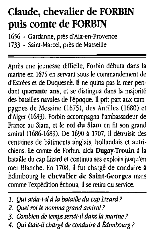 Prévisualisation du document Claude, chevalier de FORBIN puis comte de FORBIN