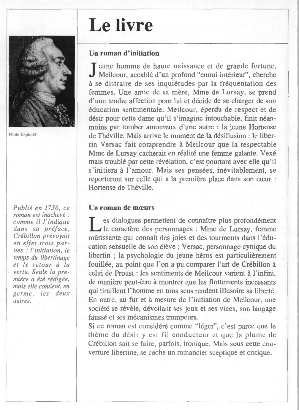 Prévisualisation du document Claude CRÉBILLON : Les Égarements du coeur et de l'esprit ou Mémoires de M. de Meilcour