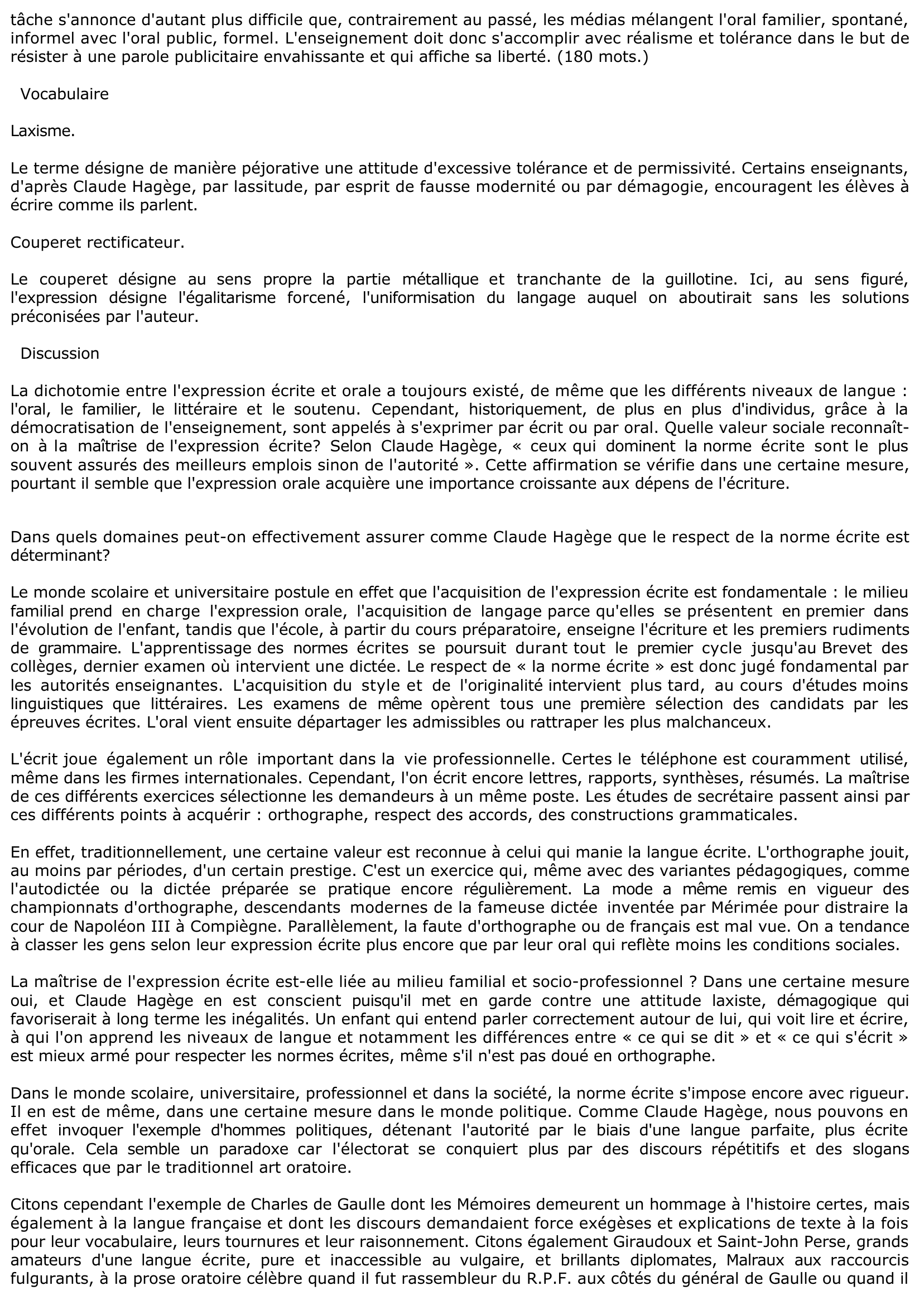 Prévisualisation du document Claude Hagège, Le Français et les Siècles
