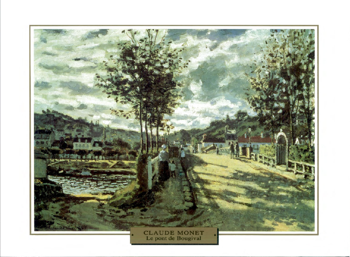 Prévisualisation du document Claude MONET
LE PONT DE BOUGIVAL

A la fin des années soixante, l'impressionnisme se cherche dans les
petites communes qui...