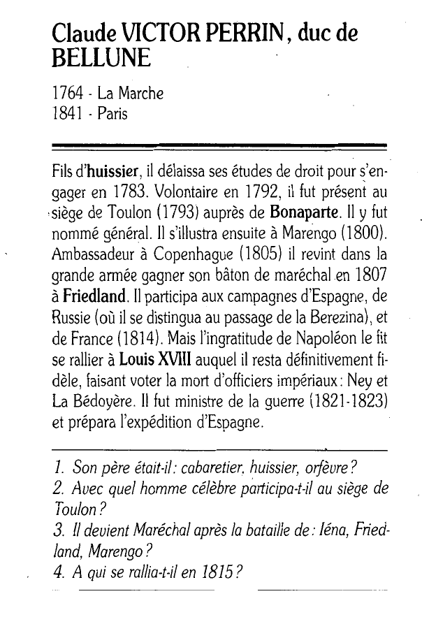 Prévisualisation du document Claude VICTOR PERRIN, duc de BELLUNE