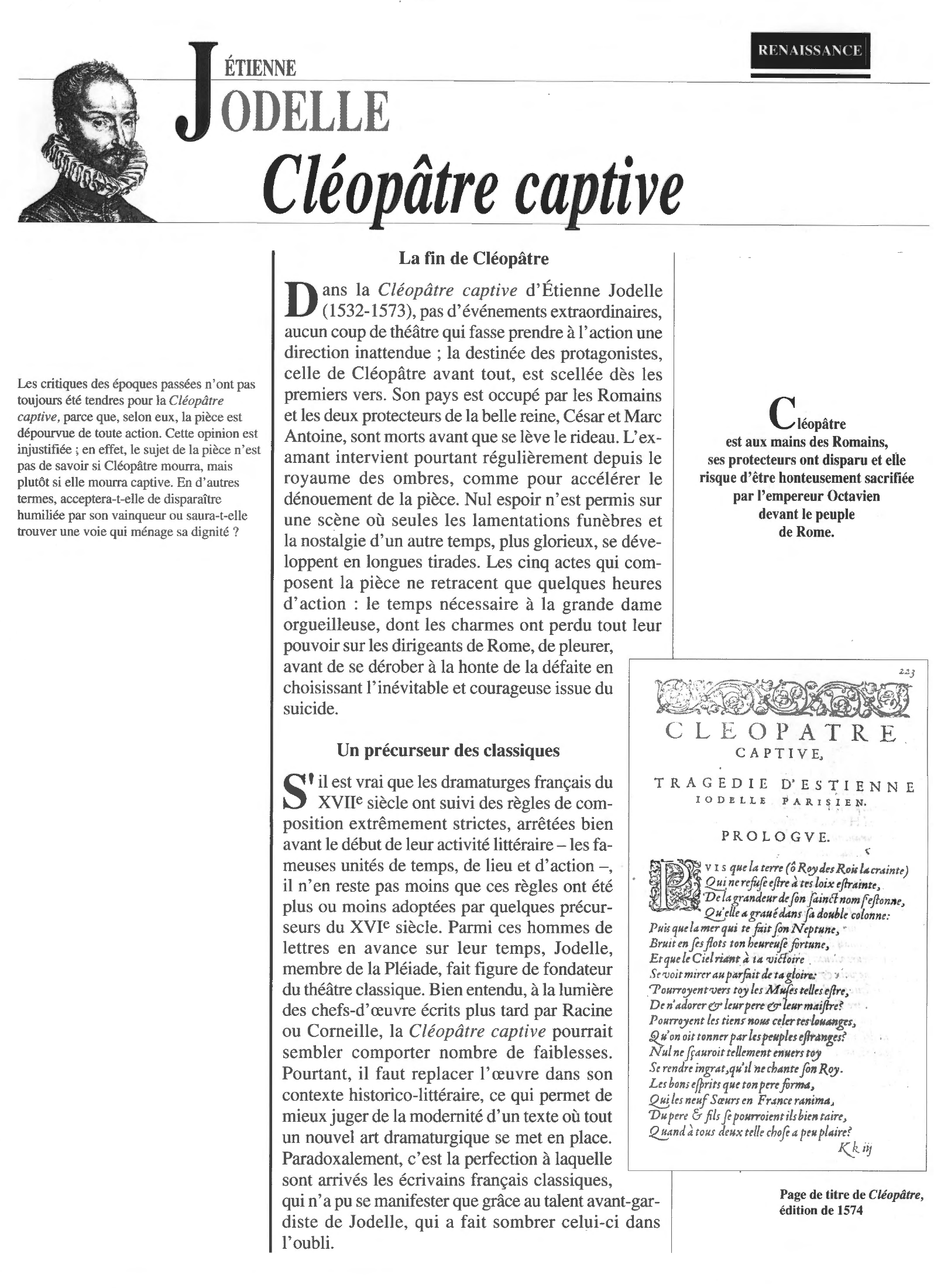 Prévisualisation du document CLÉOPÂTRE CAPTIVE