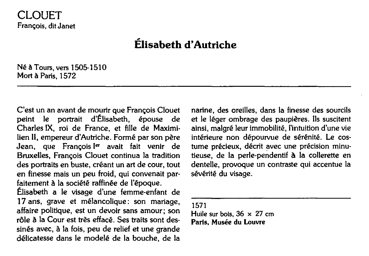 Prévisualisation du document CLOUET François, dit Janet : Élisabeth d'Autriche