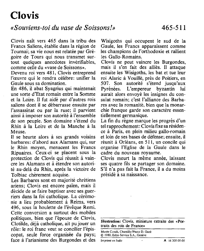 Prévisualisation du document Clovis«Souviens-toi du vase de Soissons!