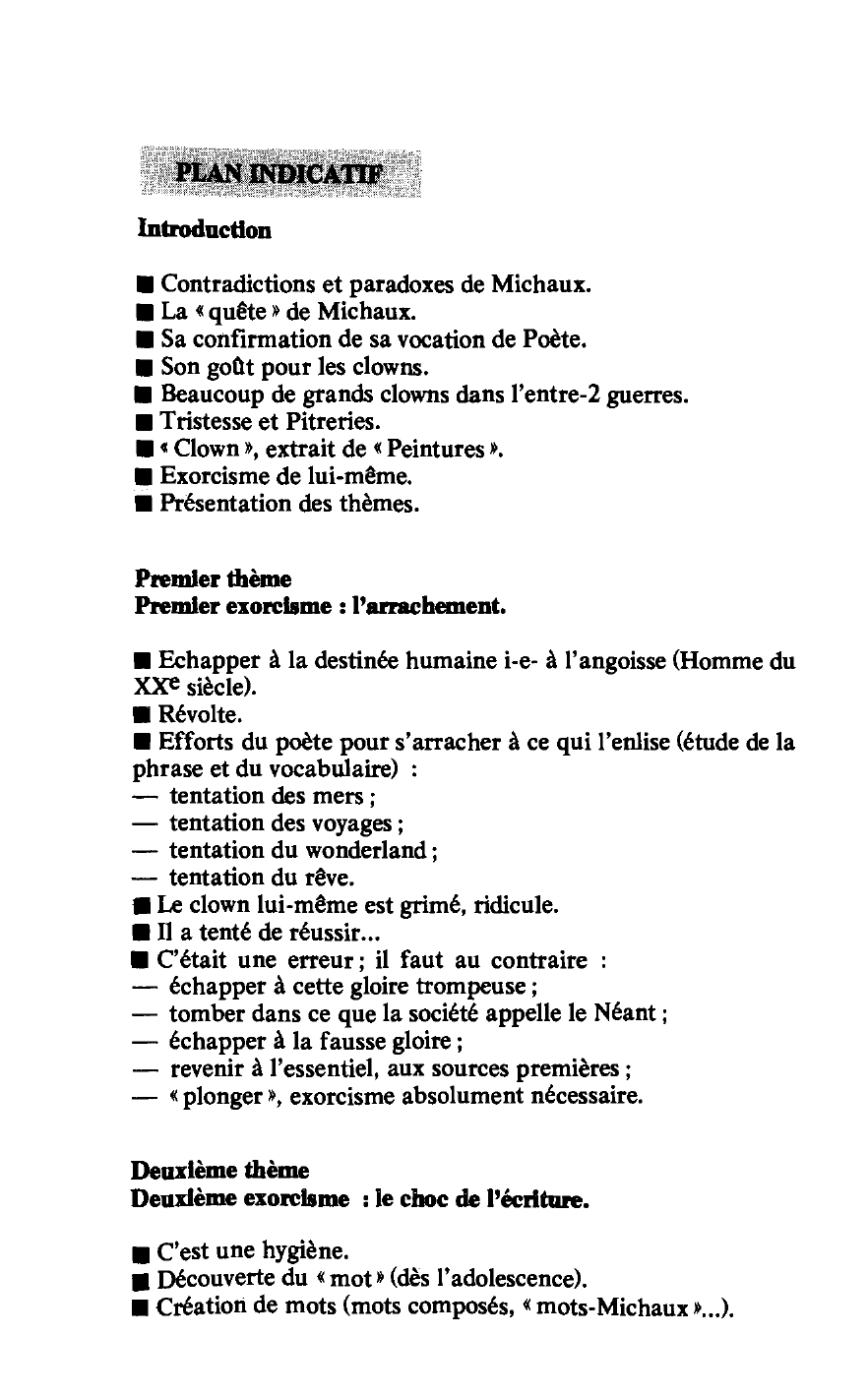 Prévisualisation du document CLOWN de Henri MICHAUX (Peintures), commentaire