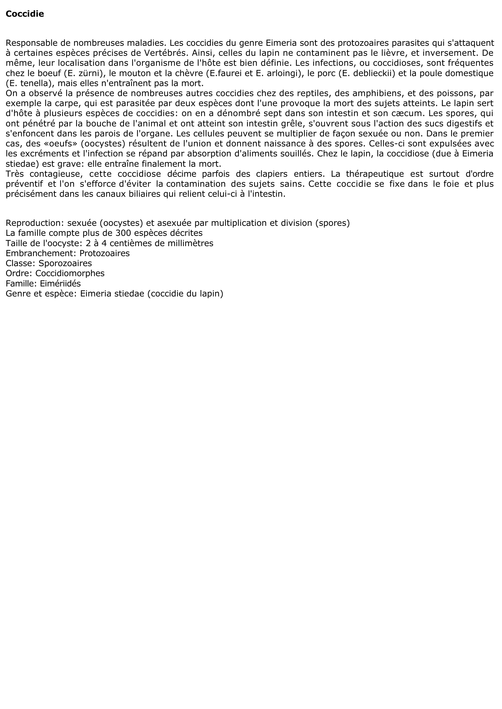 Prévisualisation du document Coccidie