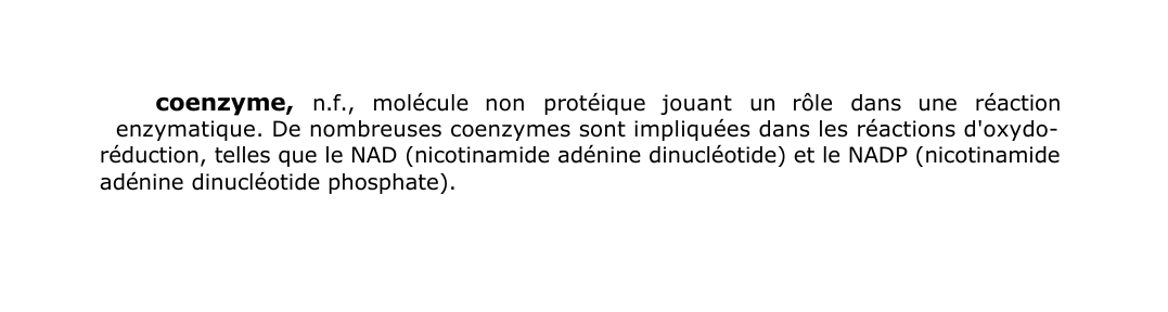 Prévisualisation du document coenzyme, n.