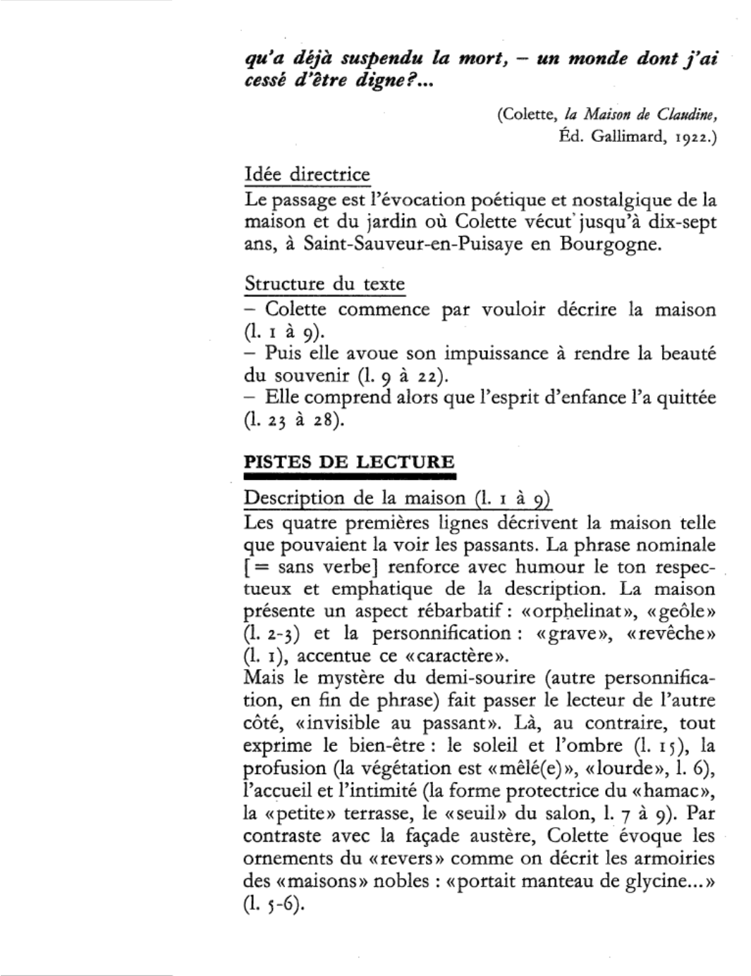 Prévisualisation du document Colette (1873-1954), la Maison de Claudine [«Où sont les enfants?»]