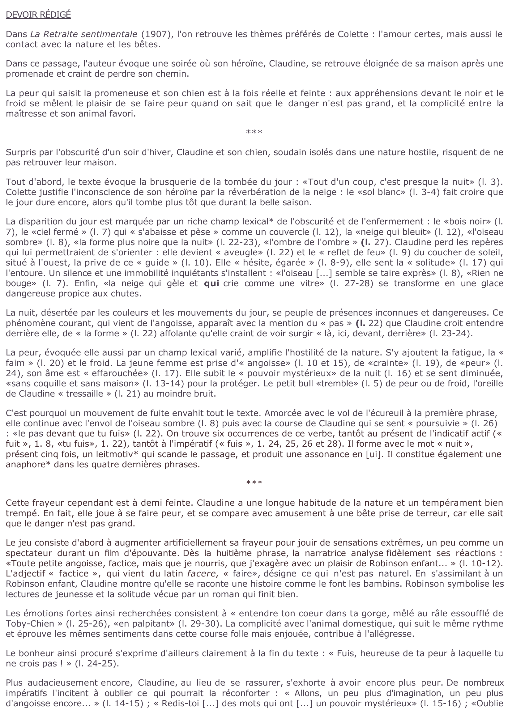 Prévisualisation du document Colette: La Retraite sentimentale, Oeuvres complètes, Bibliothèque de la Pléiade.