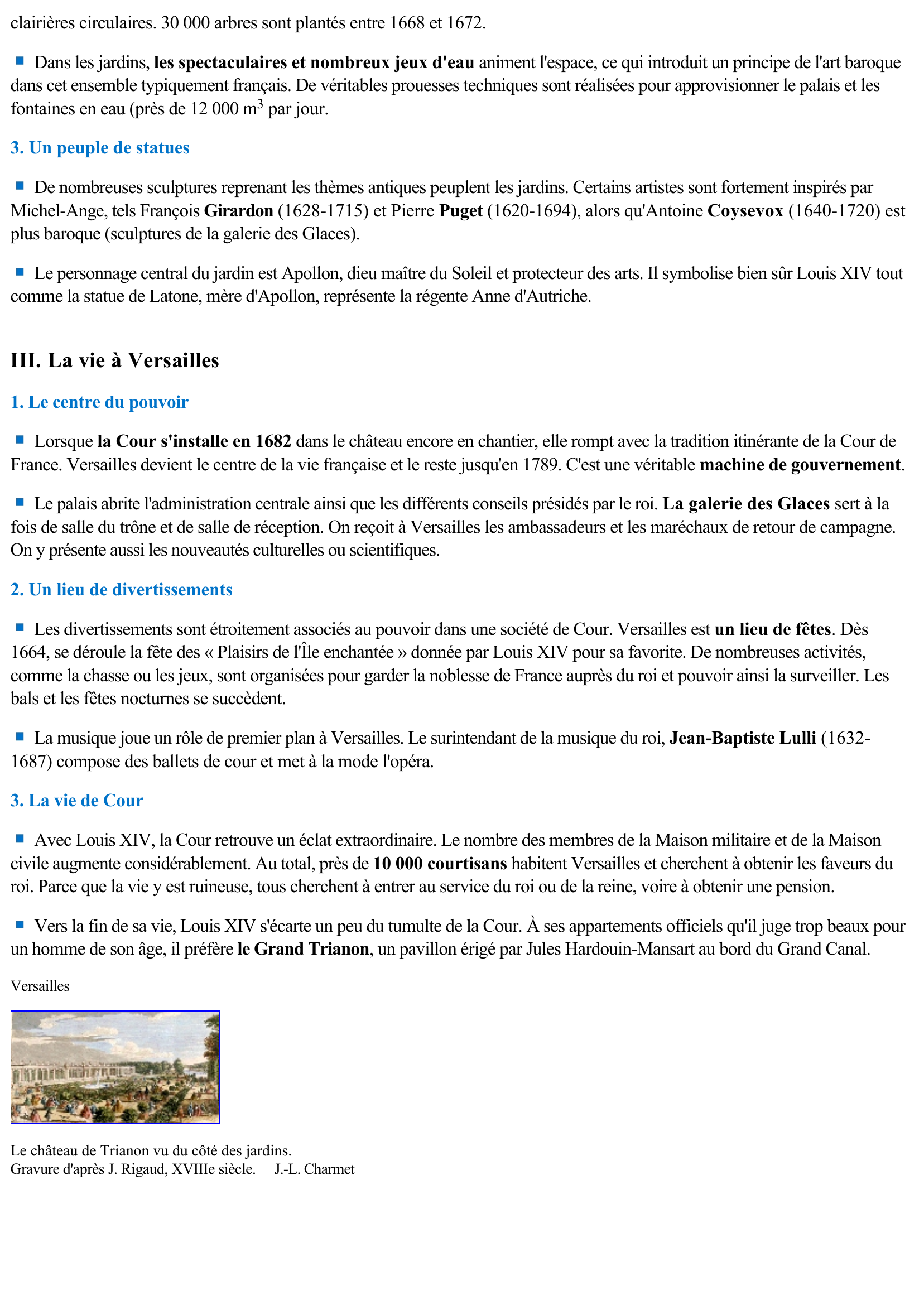 Prévisualisation du document Collège: La construction et la vie au château de Versailles (Histoire)