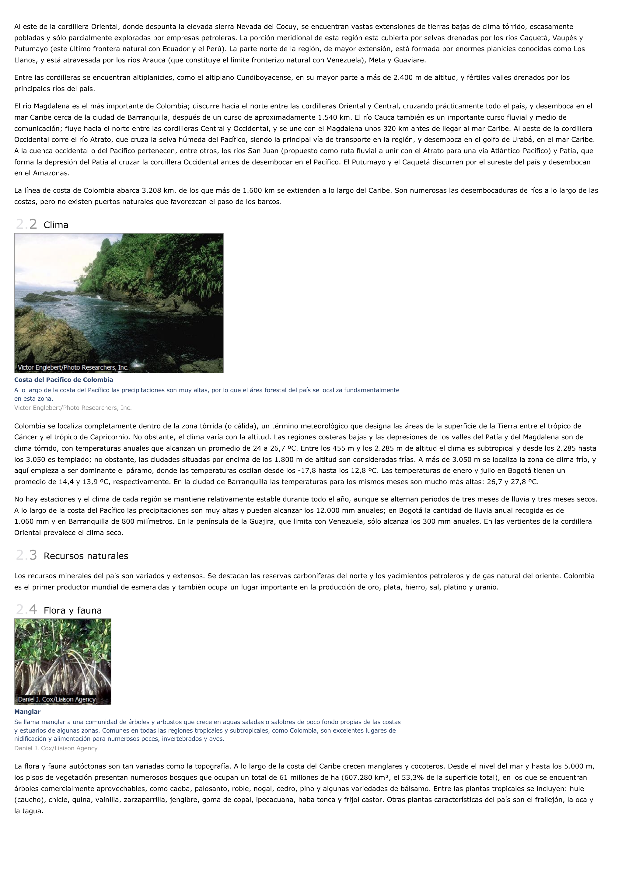Prévisualisation du document Colombia (república) - geografía.