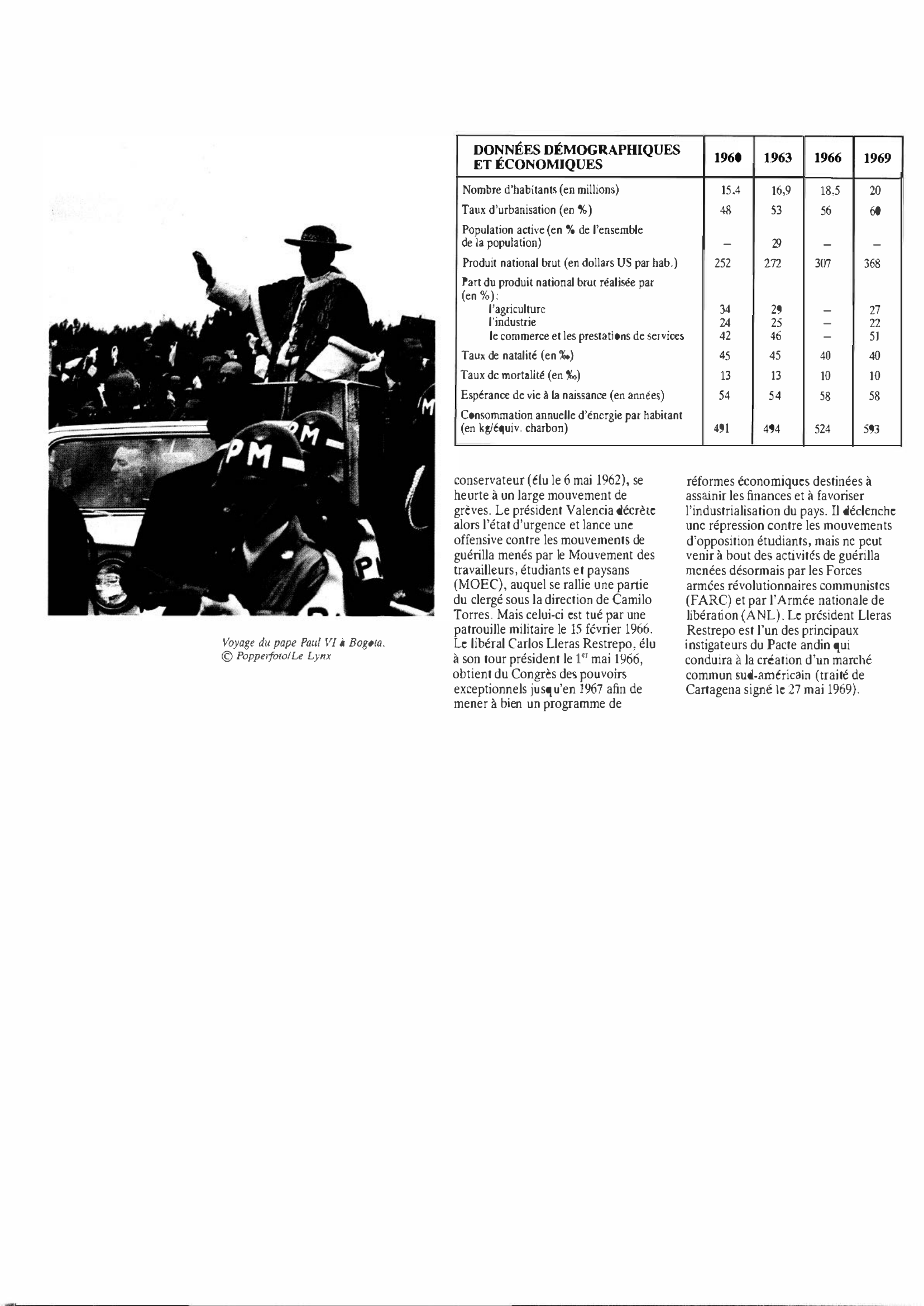 Prévisualisation du document Colombie de 1960 à 1969 : Histoire