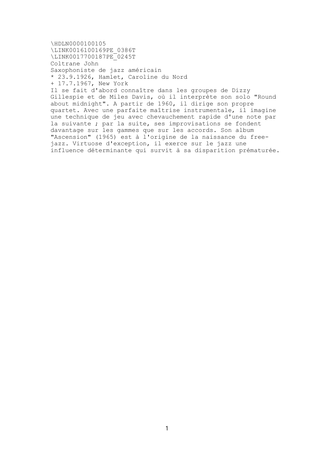 Prévisualisation du document Coltrane John